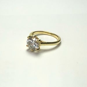 3Ct Moissanite Ring 14K Gold Plated Size 7.5
